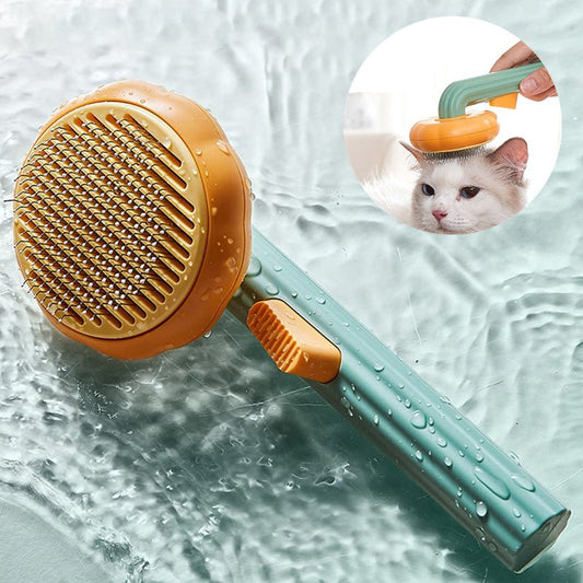 New Pet Cat Brush Hot Selling Hand-held Steel Wire Self-cleaning Comb Looper For Hair Removal - Majestic Meadow